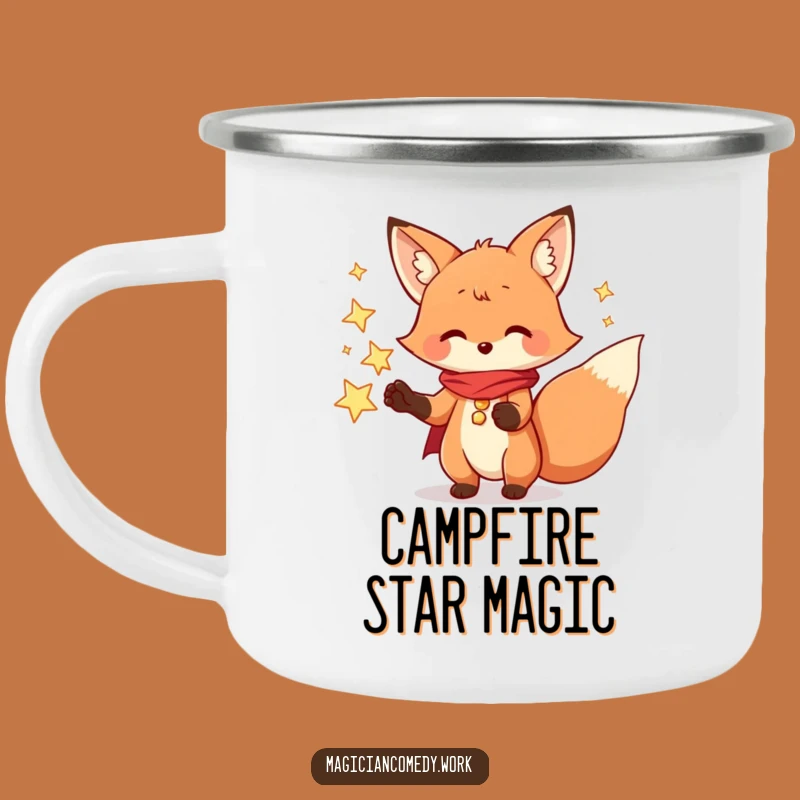Funny Fox Magician Camping Mug: Outdoor Stars, Perfect Funny Gift