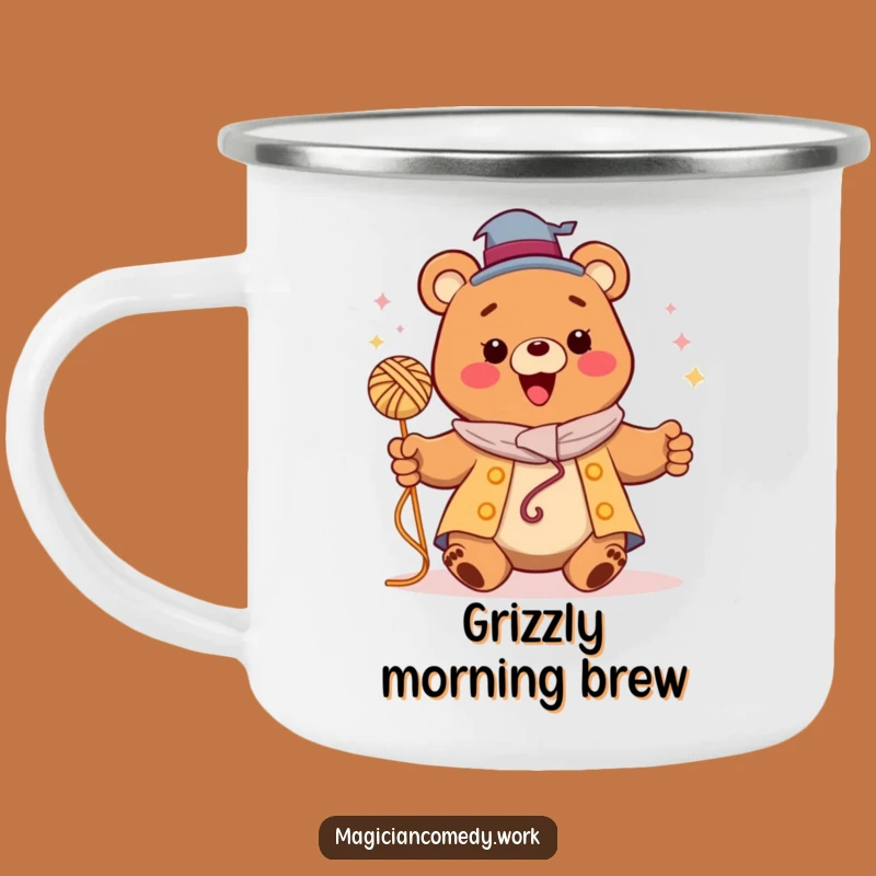Funny Bear Magician Camping Mug: Outdoor Magic, Perfect Funny Gift