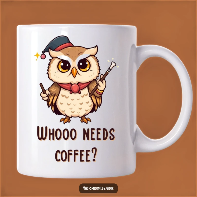 Funny Owl Magician Mug: Mysterious Wand Trick, Perfect Funny Gift