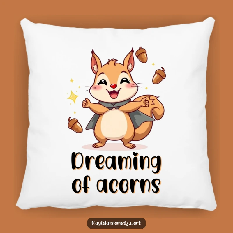 Funny Squirrel Juggling Pillow: Cozy Acorn Fun, Superb Funny Gift