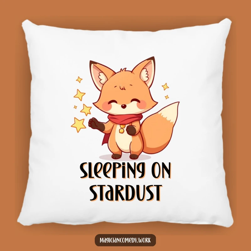 Funny Fox Magician Pillow: Soft Playful Stars, Perfect Funny Gift