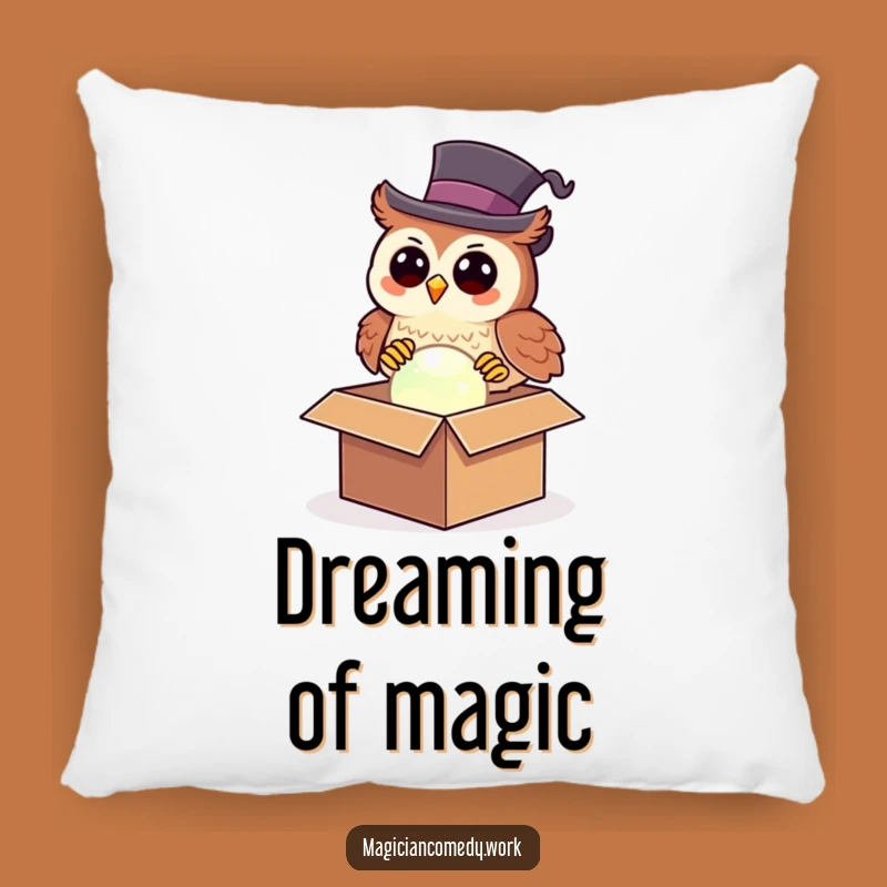 Funny Owl Magician Pillow: Cozy Owl Orb Comfort, The Best Funny Gift