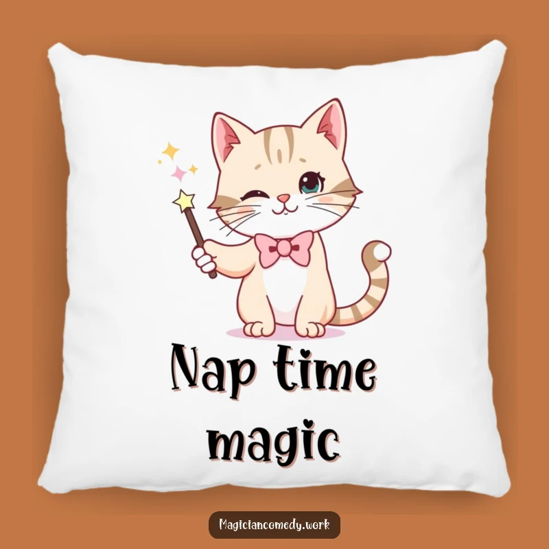 Funny Magic Cat Pillow - Cozy Comedic Accent for Cat Lovers
