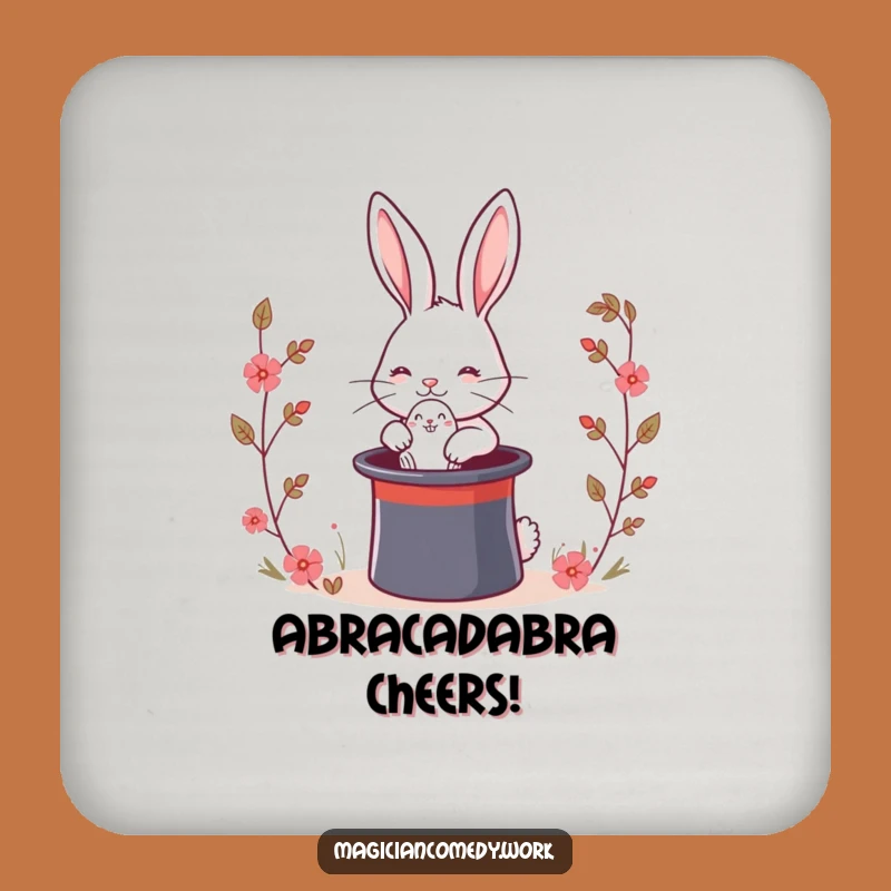 Funny Magic Rabbit Coaster Set: Bunny Surprise Drink Protection, Gift