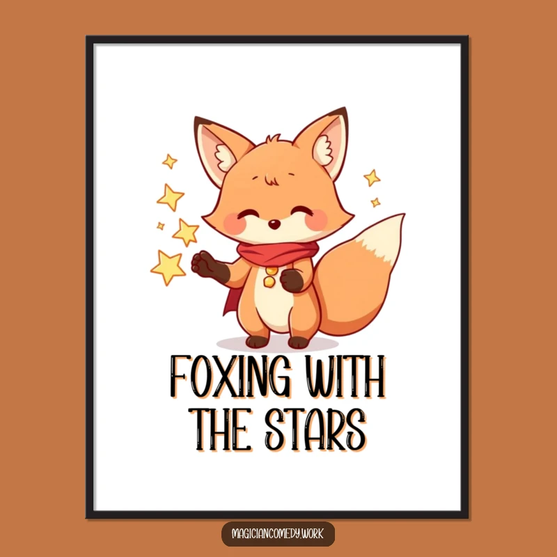 Free Printable Wall Art: Fox Magician Starry Nights Funny Downloadable Decor