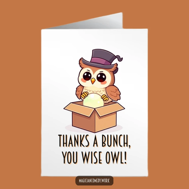 Free Printable Owl Thank You Card: Magical Orb Appreciation Downloadable Gift
