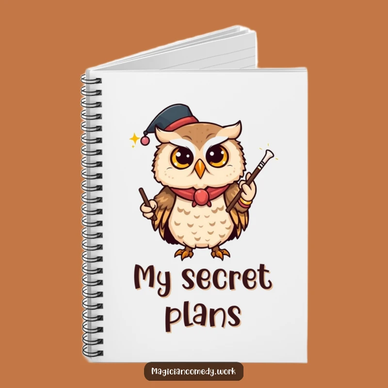 Funny Owl Magician Notebook: Curious Journal, Perfect Funny Gift